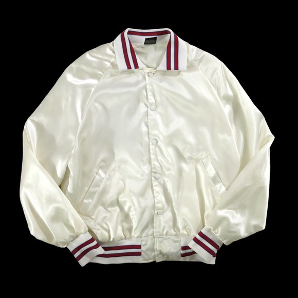 Vintage Fraternal Order of Police‎ White Satin Baseball Jacket L - Picture 2 of 8